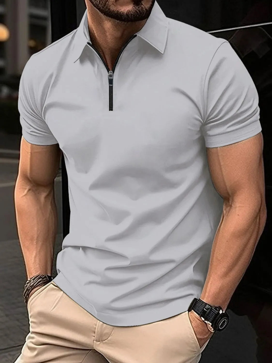Men's Full Size Collared Neck Short Sleeve Polo Plus Size DmGLabeL
