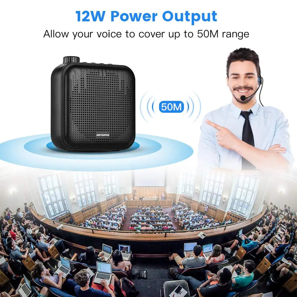 Voice Amplifier Multifunctional Portable Personal Voice Speaker with Microphone Display Surround Sound for Teachers Speech