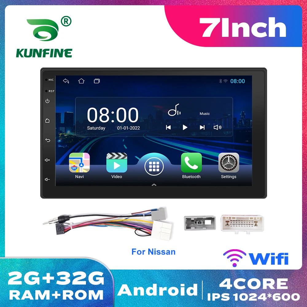 2 Din 2.5D Touch Screen 7Inch Android Car Radio Multimedia Video Player Universal Stereo Carplay For Vw Nissan Hyundai Toyoto