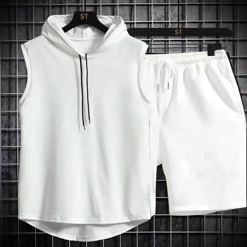 New Summer Men's Two Piece Set Casual T-Shirt and Shorts Set Men Women Sports Suit Fashion Short Sleeve Tracksuit Hooded T-shirt