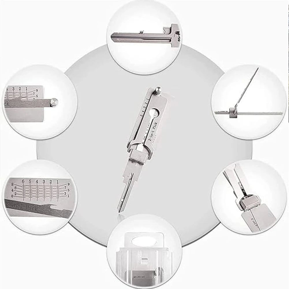 SS001 Stainless Steel Key Decoder 2 In 1 Precision Hook & Pick Set Lock Decoder O-ring Pickup Kit Maintenance Repair Hand Tools