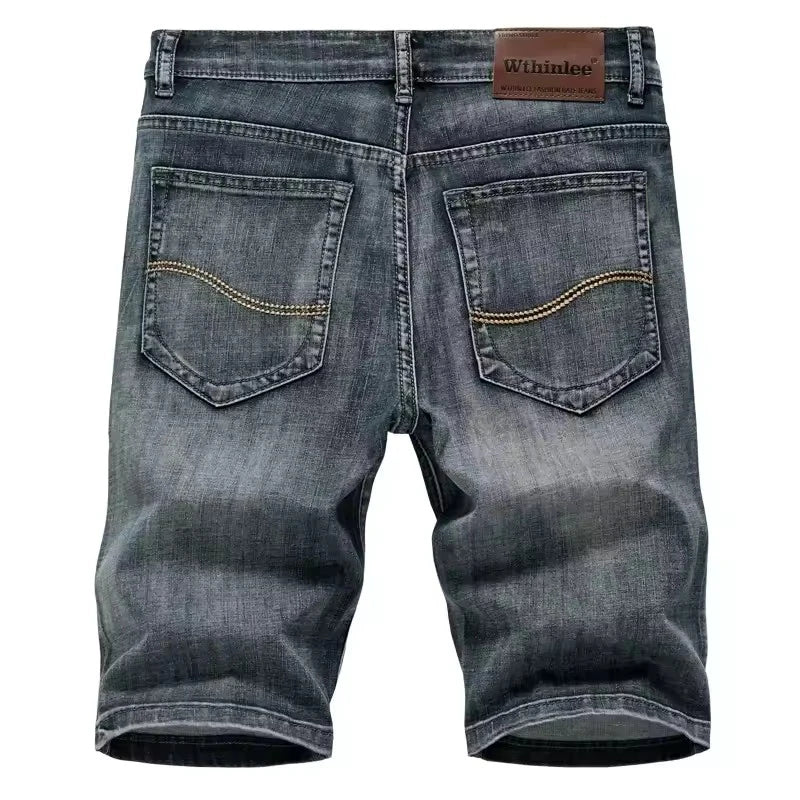 2024 Summer New Men's Denim Shorts Classic Black Blue Thin Section Fashion Slim Business Casual Jeans Shorts Male Brand