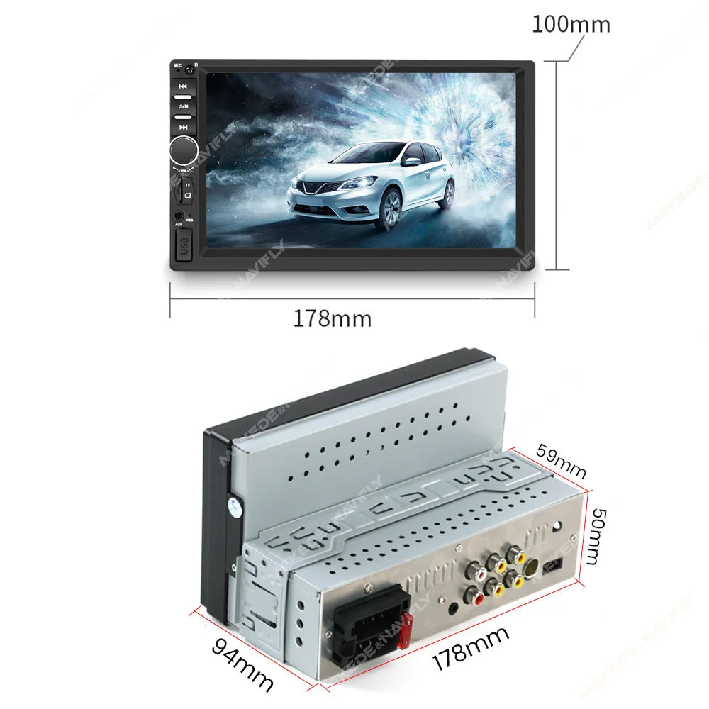 1DIN 7inch HD Touch Screen Universal Car Radio Multimedia Player MP5 Car-play Auto BT For Ford Honda Hyundai KIA Fiat VW Nissan