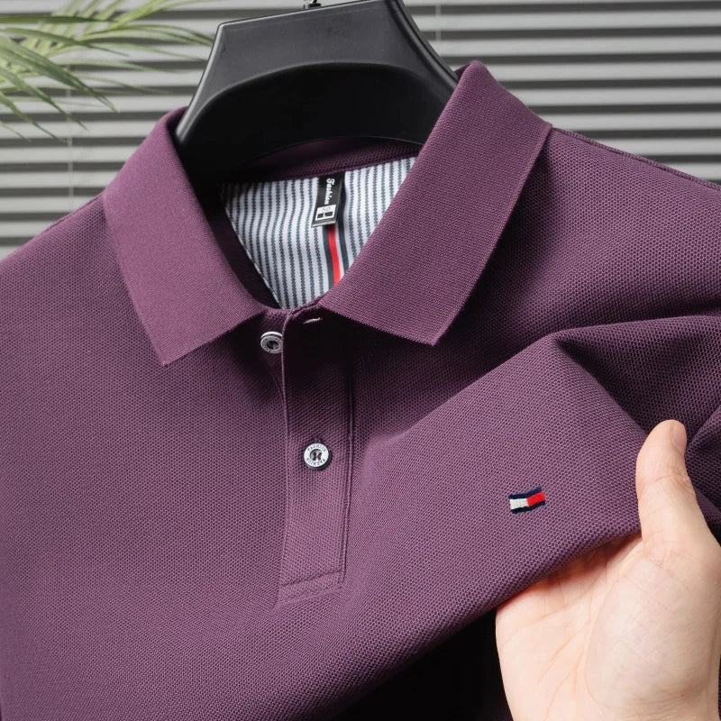 100% pure cotton summer new men's short sleeve high-end custom brand POLO shirt designer exquisite embroidery T-shirt casual top