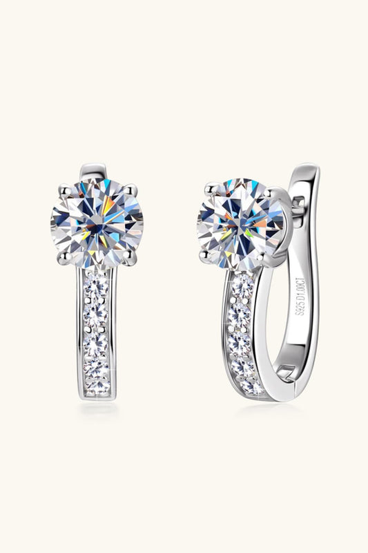 carat moissanite earrings – 925 silver