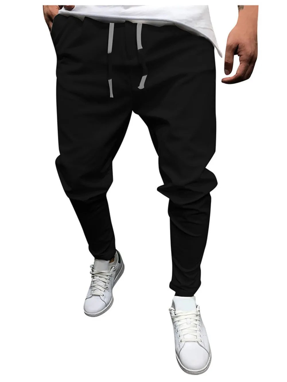Men's Plus Size Drawstring Cropped Slim Pants DmGLabeL 