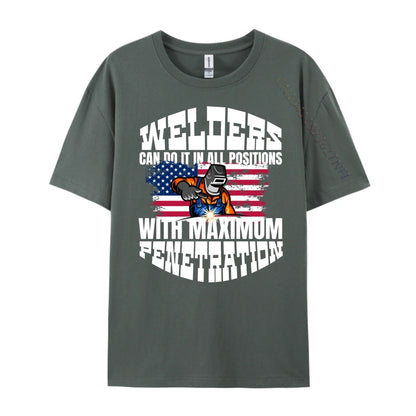 Welders Fabrication Steel Mig Arc Tig Welding Metal Workers Vintage T Shirt Men Man Men Clothing Illustration Tee Men's Clothing