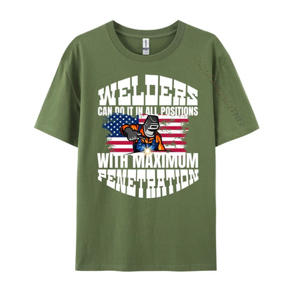 Welders Fabrication Steel Mig Arc Tig Welding Metal Workers Vintage T Shirt Men Man Men Clothing Illustration Tee Men's Clothing