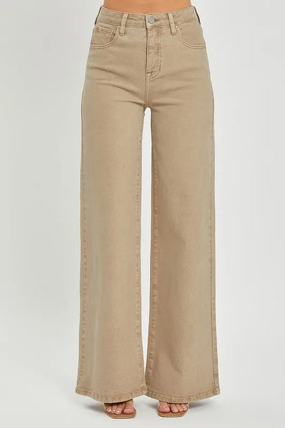 RISEN Full Size Tummy Control High Rise Wide Leg Jeans Plus Size DmGLabeL 
