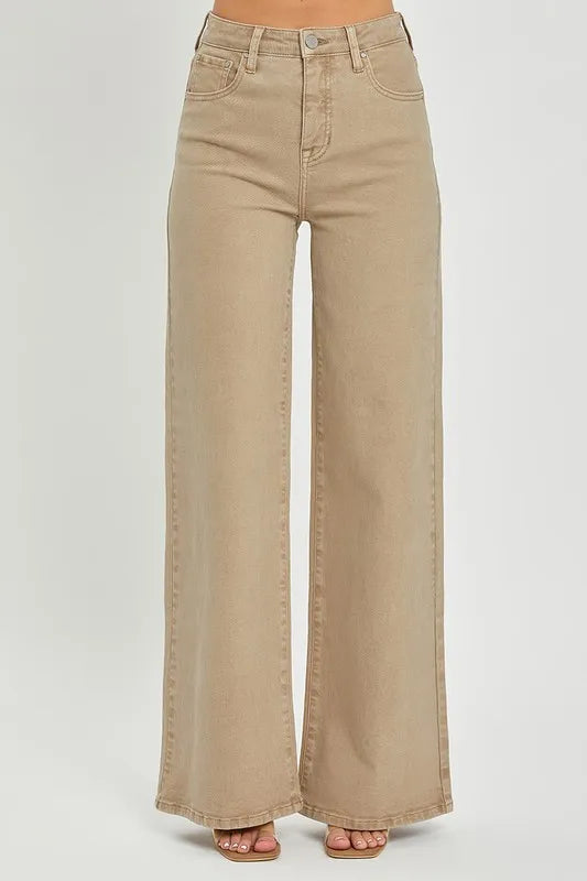 RISEN Full Size Tummy Control High Rise Wide Leg Jeans Plus Size DmGLabeL 