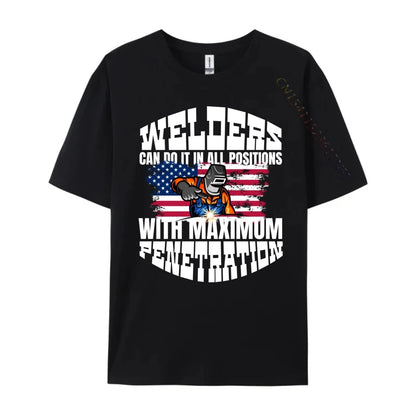 Welders Fabrication Steel Mig Arc Tig Welding Metal Workers Vintage T Shirt Men Man Men Clothing Illustration Tee Men's Clothing