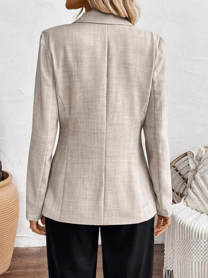 One Button Lapel Collar Blazer DmGLabeL 