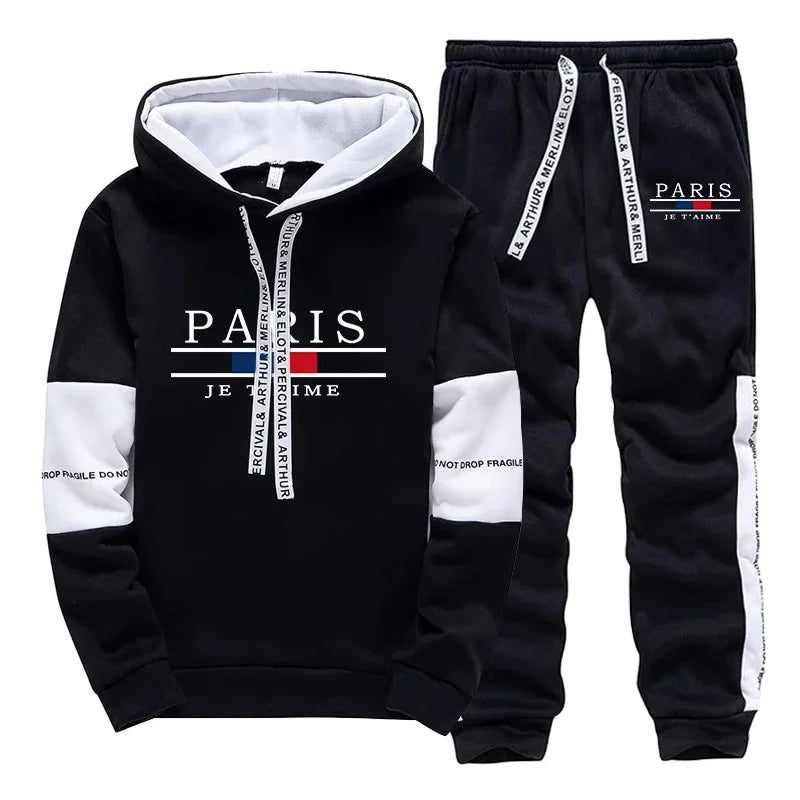 Hot Sale Men's Tracksuit Hooded Long Sleeves Casual Single Piece Sports Sweatshirts And Daily Sweatpants Comfort Outdoor Jogging