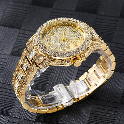 TOPGRILLZ 2021 New Mechanical Luxury Rhinestones Mens Watches 7 Colors Stainless Steel Watch Hip Hop Charm Jewelry Dropshipping