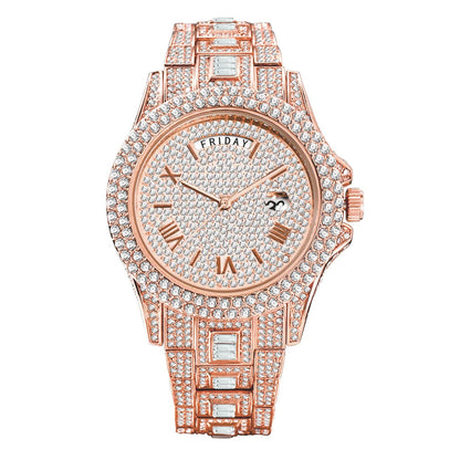 TOPGRILLZ 2021 New Mechanical Luxury Rhinestones Mens Watches 7 Colors Stainless Steel Watch Hip Hop Charm Jewelry Dropshipping