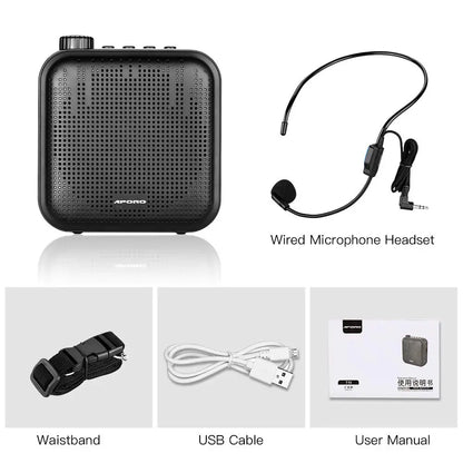 Voice Amplifier Multifunctional Portable Personal Voice Speaker with Microphone Display Surround Sound for Teachers Speech