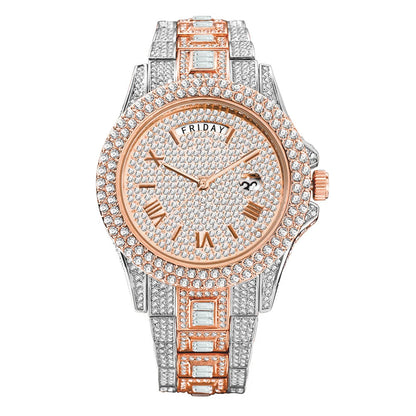 TOPGRILLZ 2021 New Mechanical Luxury Rhinestones Mens Watches 7 Colors Stainless Steel Watch Hip Hop Charm Jewelry Dropshipping