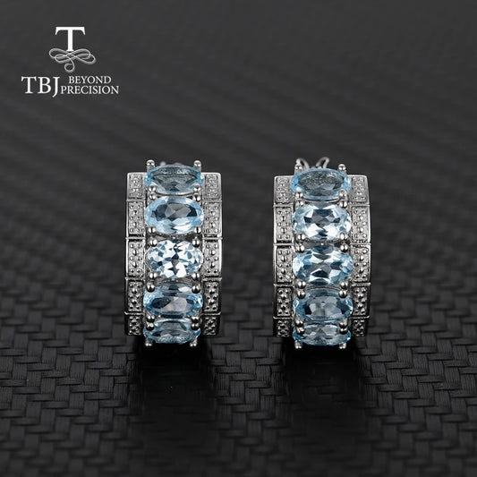 Blue topaz 925 sterling silver earrings