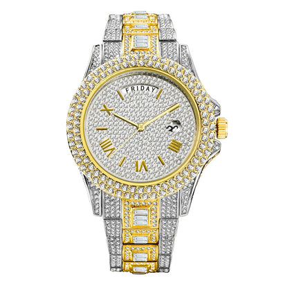 TOPGRILLZ 2021 New Mechanical Luxury Rhinestones Mens Watches 7 Colors Stainless Steel Watch Hip Hop Charm Jewelry Dropshipping