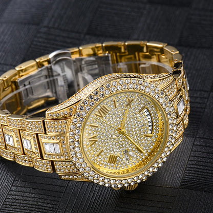 TOPGRILLZ 2021 New Mechanical Luxury Rhinestones Mens Watches 7 Colors Stainless Steel Watch Hip Hop Charm Jewelry Dropshipping
