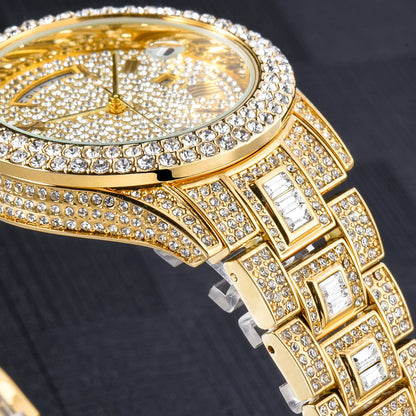 TOPGRILLZ 2021 New Mechanical Luxury Rhinestones Mens Watches 7 Colors Stainless Steel Watch Hip Hop Charm Jewelry Dropshipping