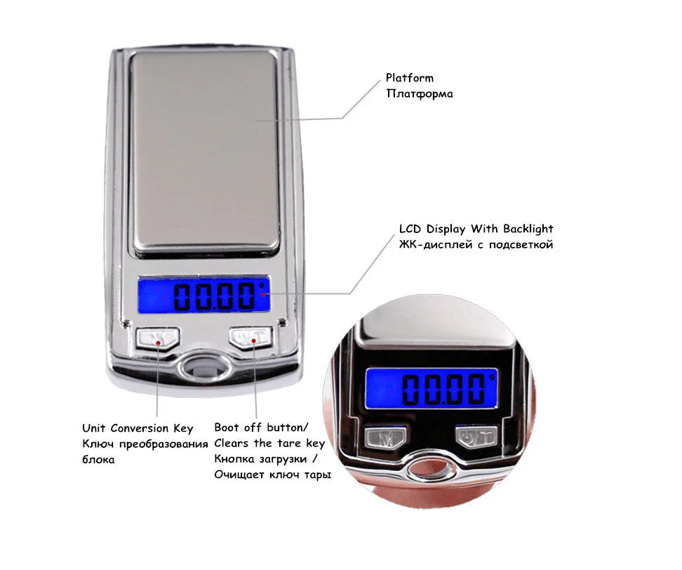 200g/0.01g Precision Jewelry Scale Portable Car Key Mini Scale Mini Digital Pocket Electronic Scale With LCD Display Weigh Tools