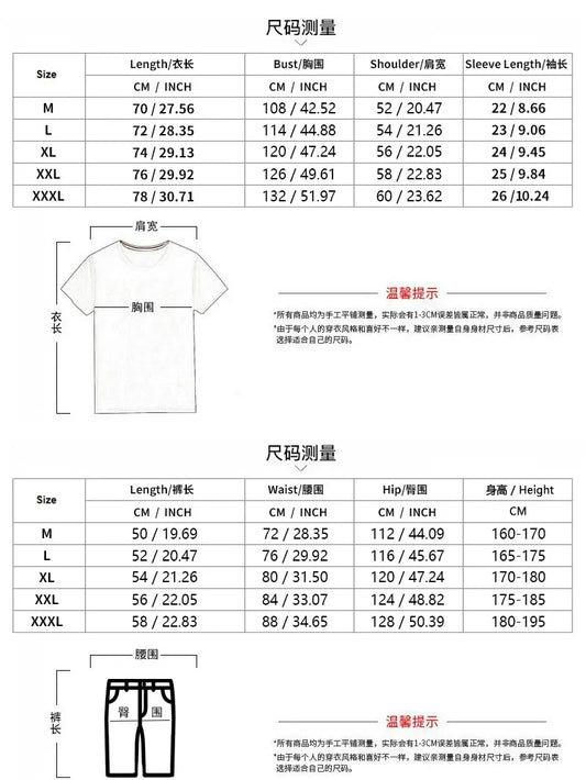 2025 Summer Street men fashion Breathable fitness sports fashion high quality printed short sleeve T-shirt + jogging shorts set