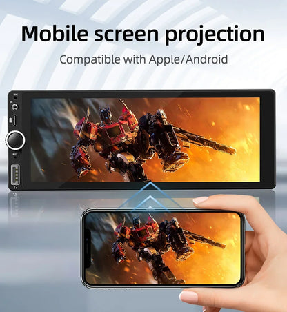 1din 6.86" HD Car Radio Multimedia Carplay Touch Screen Mirror Link Stereo Bluetooth USB FM Camera MP5 Player