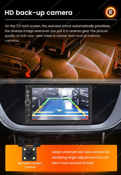 1DIN 7inch HD Touch Screen Universal Car Radio Multimedia Player MP5 Car-play Auto BT For Ford Honda Hyundai KIA Fiat VW Nissan