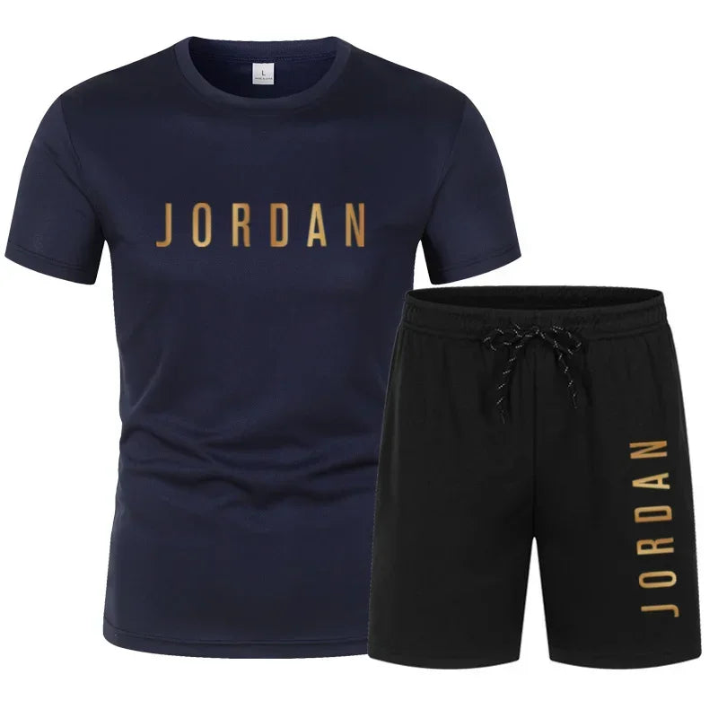 Summer Youth Men's Short sleeved T-shirt+Shorts Set Fashion Trendy Casual Sports Two Piece Set tracksuit men mens clothes