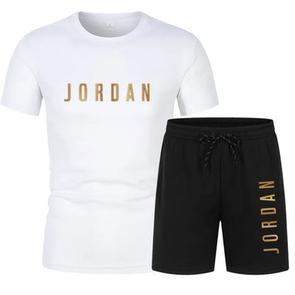 Short Sleeve T-shirt Set + Shorts Men's Young Summer Fashion Casual Sports Two-Piece Set