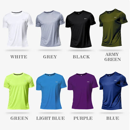 5PCS Men's Solid Color Ultralight Quick Dry Sport T-Shirt, Breathable Lightweight Top For Fitness Training Workout Running Gym