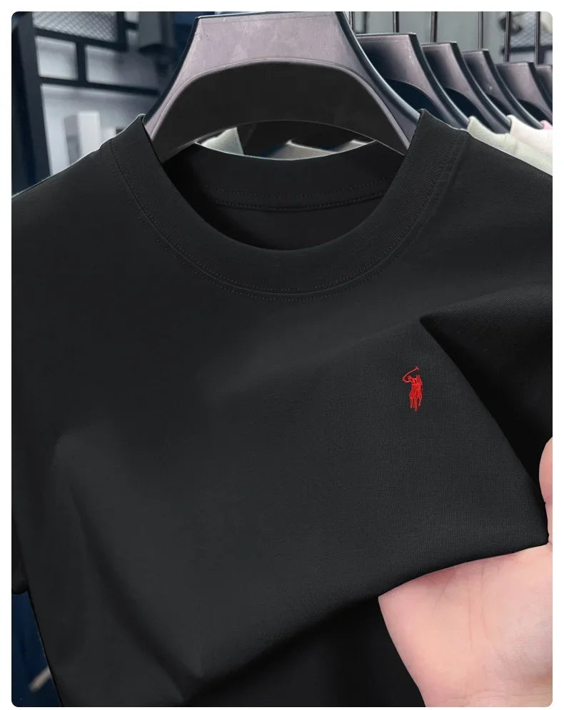100% cotton men's short-sleeved T-shirt, featuring the fashion brand Paul Pony print, a new summer high-end comfortable casual r