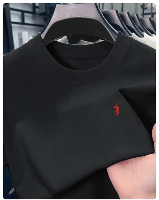100% cotton men's short-sleeved T-shirt, featuring the fashion brand Paul Pony print, a new summer high-end comfortable casual r