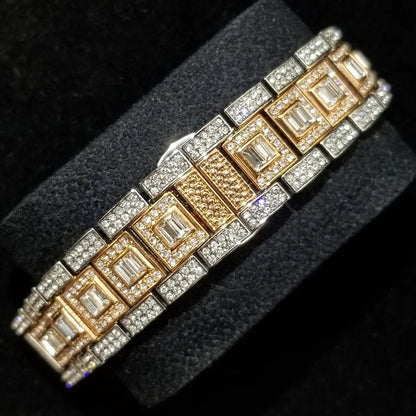 Luxury Shiny Diamond Watch For Men Hip Hop Trendy Iced Out Quartz Watches High Quality Stainless Steel Waterproof Day Date Clock