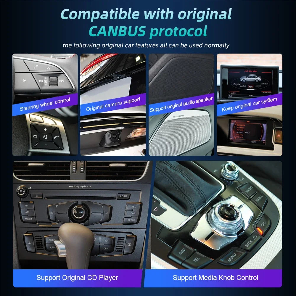 Android 14 Auto Radio Wireless Carplay Touch Screen For Audi A6 C7 A7 2012-2018 Car Multimedia Player Navigation Stereo GPS WIFI