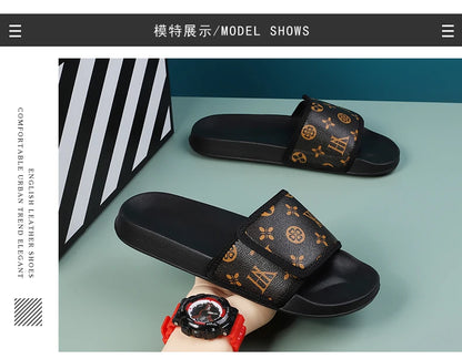 Man Sandal House Slippers Men's Genuine Leather Sandals Comfortable  Man Summer Shoes Sale Genuine Mens Slipper Flip Flop Slides