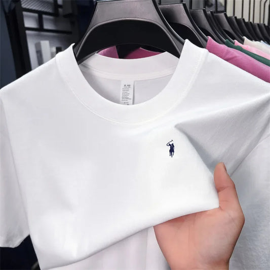 100% cotton men's short-sleeved T-shirt, featuring the fashion brand Paul Pony print, a new summer high-end comfortable casual r