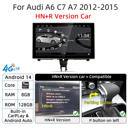 Android 14 Auto Radio Wireless Carplay Touch Screen For Audi A6 C7 A7 2012-2018 Car Multimedia Player Navigation Stereo GPS WIFI