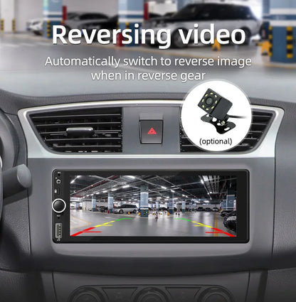 1din 6.86" HD Car Radio Multimedia Carplay Touch Screen Mirror Link Stereo Bluetooth USB FM Camera MP5 Player