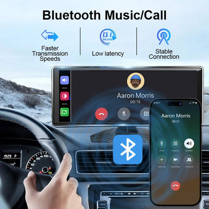 10.26" 4K/1080P Touch Car Stereo with CarPlay & Android Auto | Front & Rear Dash Cam, Night Vision, WiFi, Bluetooth, FM