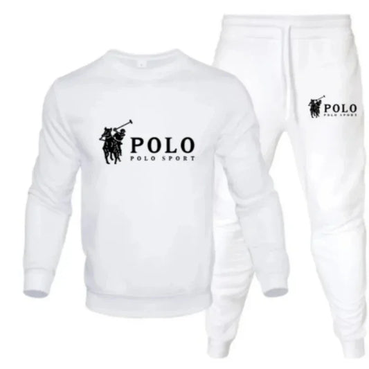 A two-piece set of men's round-neck pullover and jogging pants for autumn and winter fashion fitness outdoor casual sportswear
