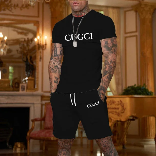 2024 Summer T-shirt, shorts men's casual sports set, fashionable short sleeved casual shopping trend clothing essential for trav