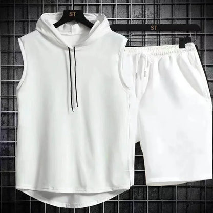 New Summer Men's Two Piece Set Casual T-Shirt and Shorts Set Men Women Sports Suit Fashion Short Sleeve Tracksuit Hooded T-shirt