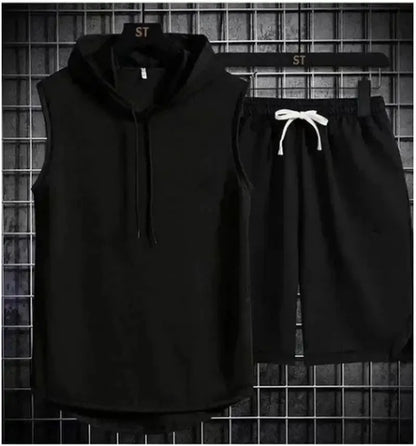 New Summer Men's Two Piece Set Casual T-Shirt and Shorts Set Men Women Sports Suit Fashion Short Sleeve Tracksuit Hooded T-shirt
