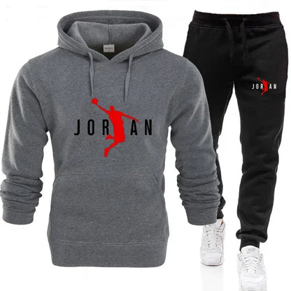 Fashionable men's sportswear set 2025 Spring and Autumn New outdoor men's casual pullover + jogging Pants two-piece set