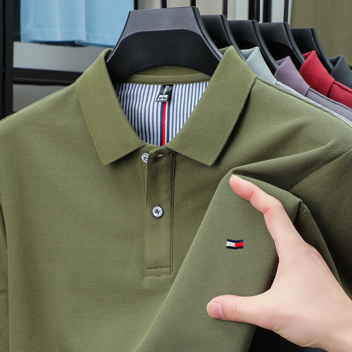 100% pure cotton summer new men's short sleeve high-end custom brand POLO shirt designer exquisite embroidery T-shirt casual top