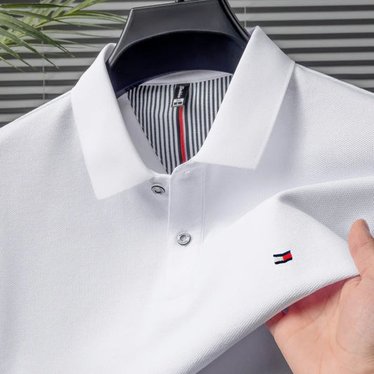 100% pure cotton summer new men's short sleeve high-end custom brand POLO shirt designer exquisite embroidery T-shirt casual top