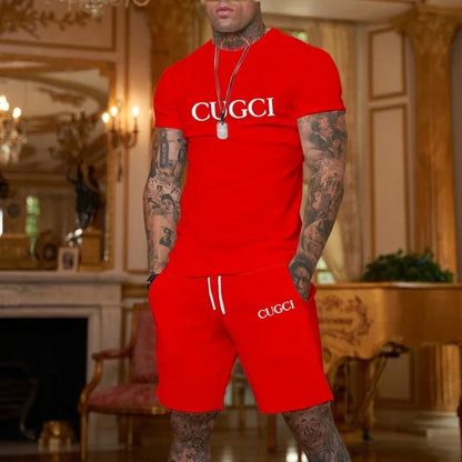 2024 Summer T-shirt, shorts men's casual sports set, fashionable short sleeved casual shopping trend clothing essential for trav