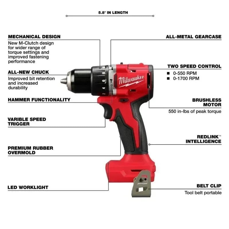 Milwaukee 100mm/125mm Braking Brushless Angle Grinder M14 Electric Cordless Polishing 3 Gears Variable Speed Cutting Power Tools